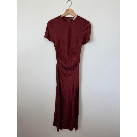 Staud Marcel Silk Dress – Sangria – Size 0 – NWT - Picture 2 of 8